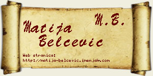 Matija Belčević vizit kartica